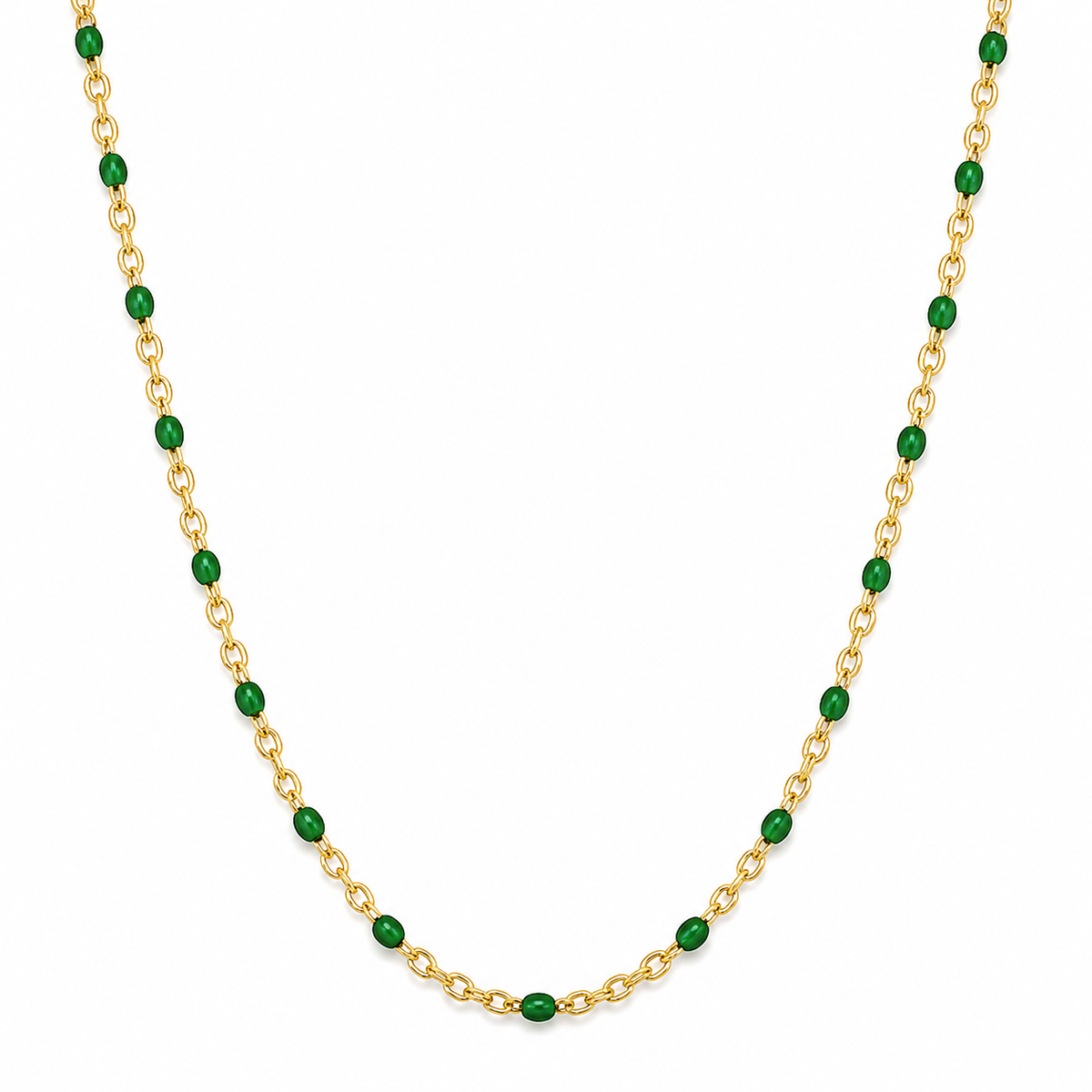 Evie Enamel Beaded Necklace · 18K Gold Finish & Enamel