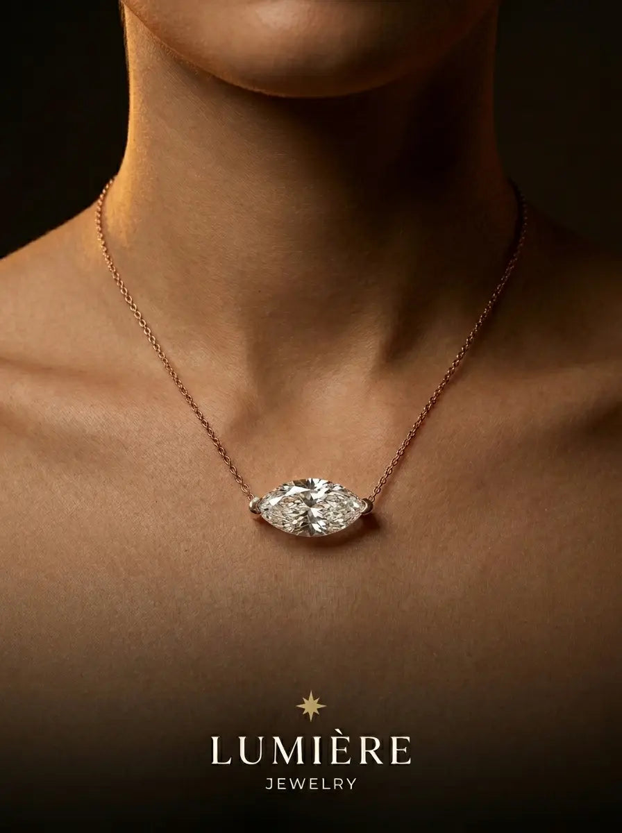 Navette Necklace · Moissanite
