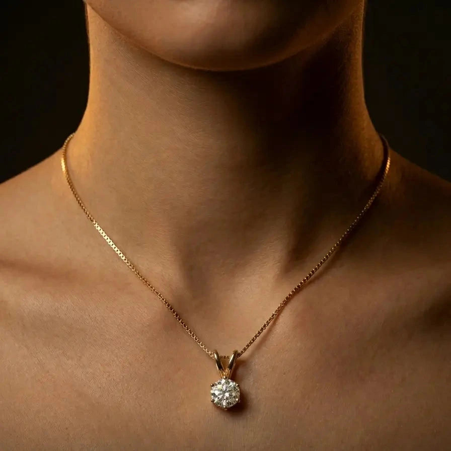 Lumière Solitaire Necklace · Moissanite