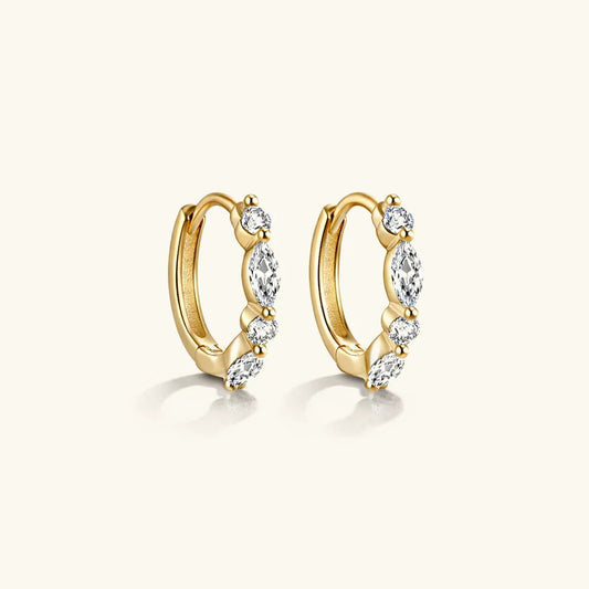 Aube Pavé Hoops · 18K Gold Finish & Hand-Set Stones