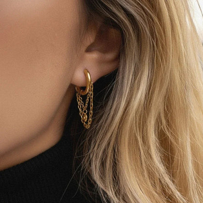 Adore Diamond Drop Hoops