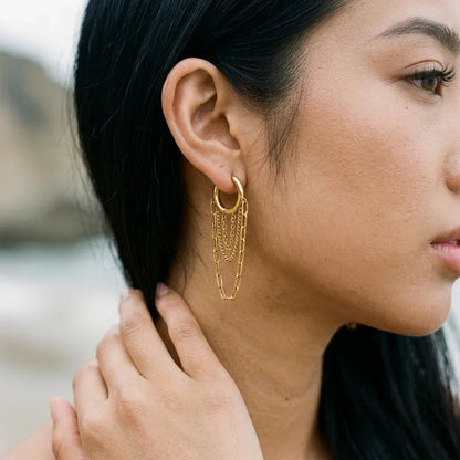 Alaina Link Chain Hoops