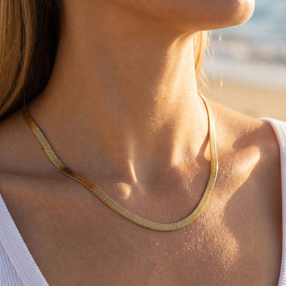 Elysian Gold Herringbone Necklace