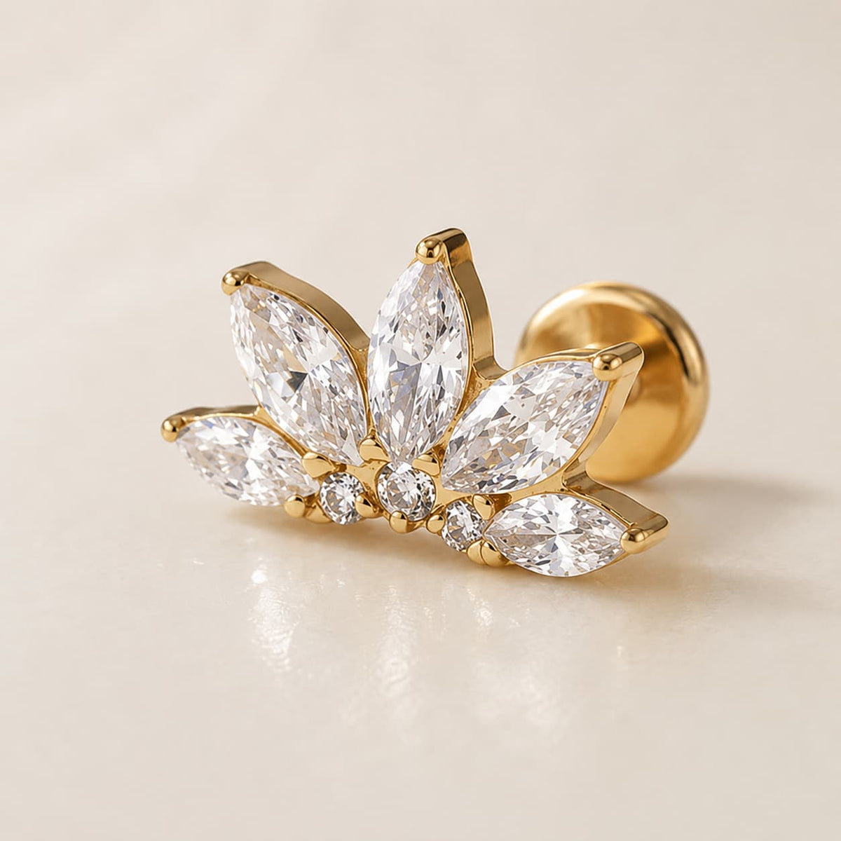 Lotus Stud · 18K Gold Finish