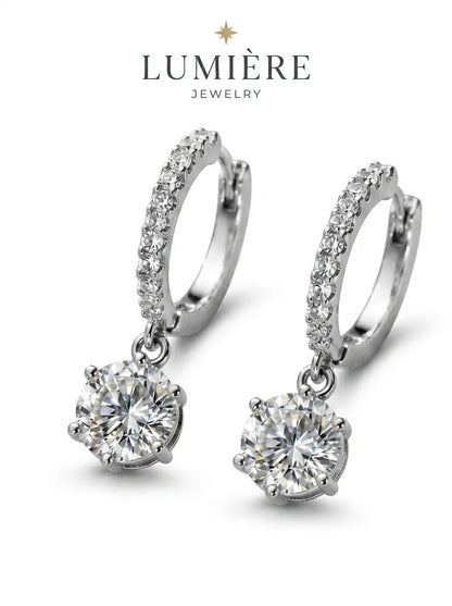 Lumière Drop Hoops · Moissanite
