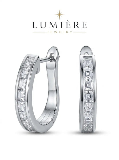Baguette Hoop · Crystal