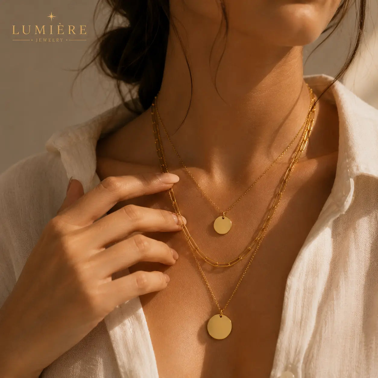 Soleil Layered Necklace · 18K Gold Finish