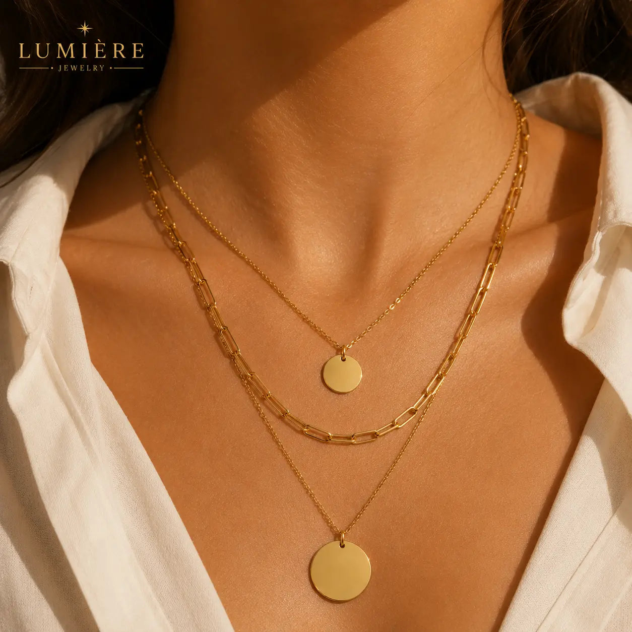 Soleil Layered Necklace · 18K Gold Finish