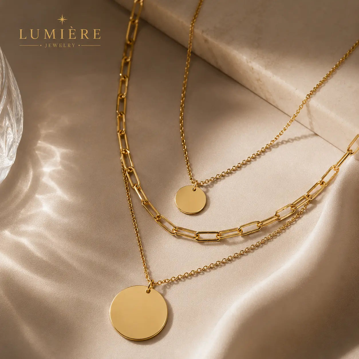 Soleil Layered Necklace · 18K Gold Finish