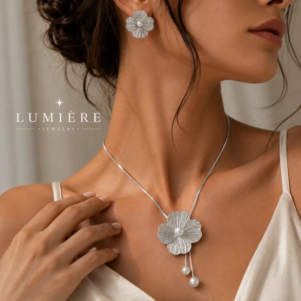 Fleur Pearl Set · Necklace & Earrings