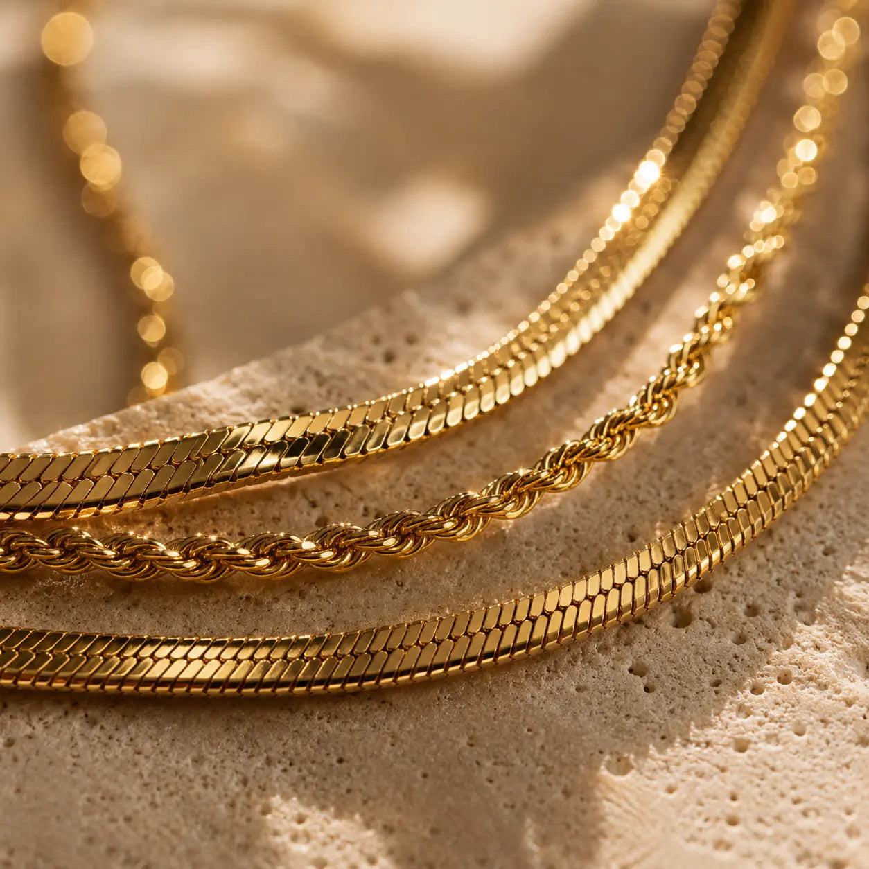 Lame Chain Necklace · 18K Gold Finish