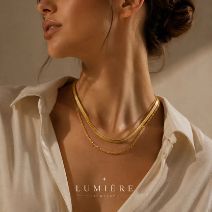 Lame Chain Necklace · 18K Gold Finish