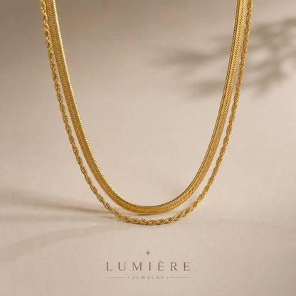 Lame Chain Necklace · 18K Gold Finish