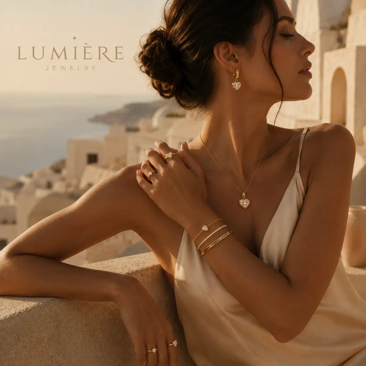 Amour Heart Set · Gold & Moissanite