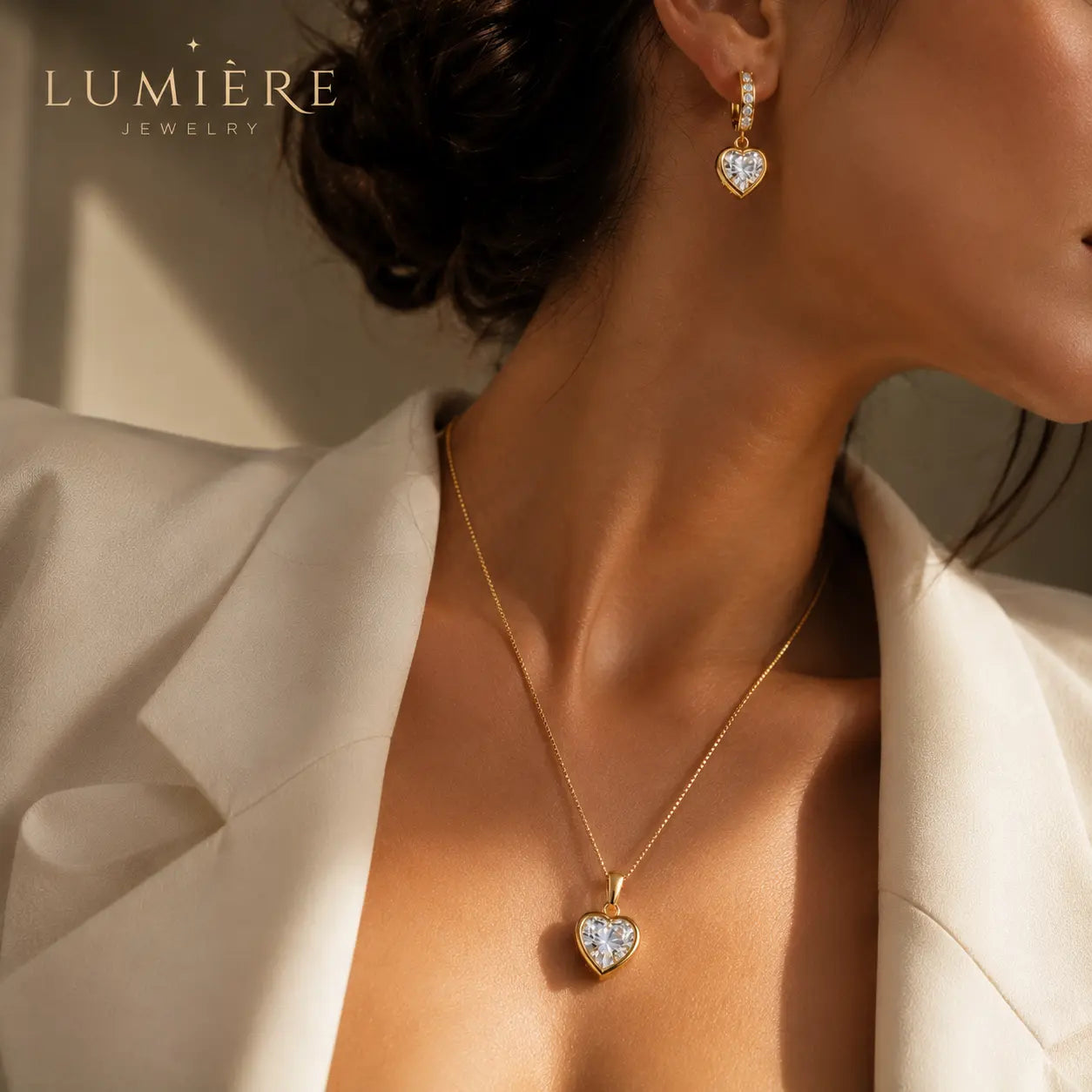 Amour Heart Set · Gold & Moissanite