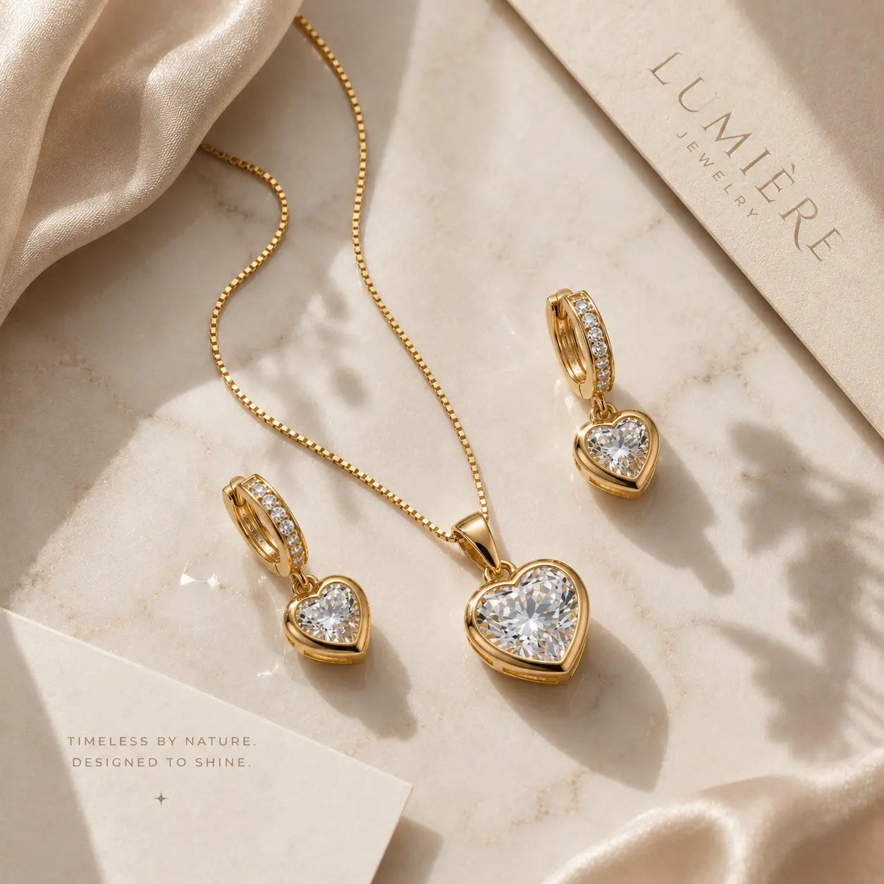 Amour Heart Set · Gold & Moissanite