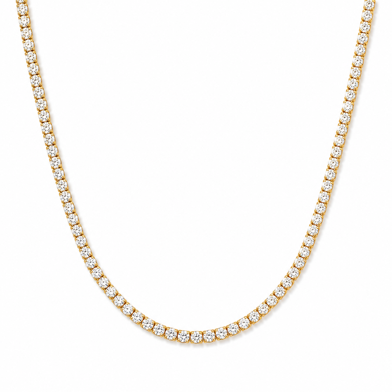 Camden Tennis Choker Necklace · 18K Gold Finish & Crystal