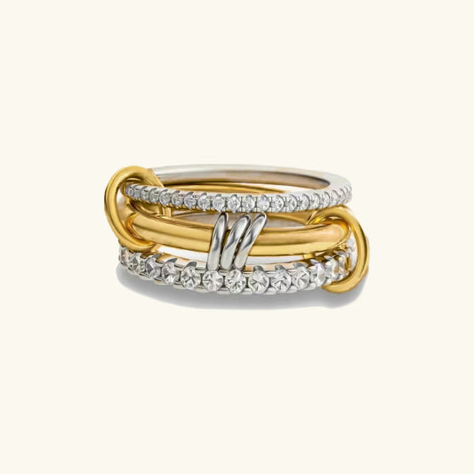 Étage Stacked Ring · Gold / Rhodium Finish & Hand-Set Stones
