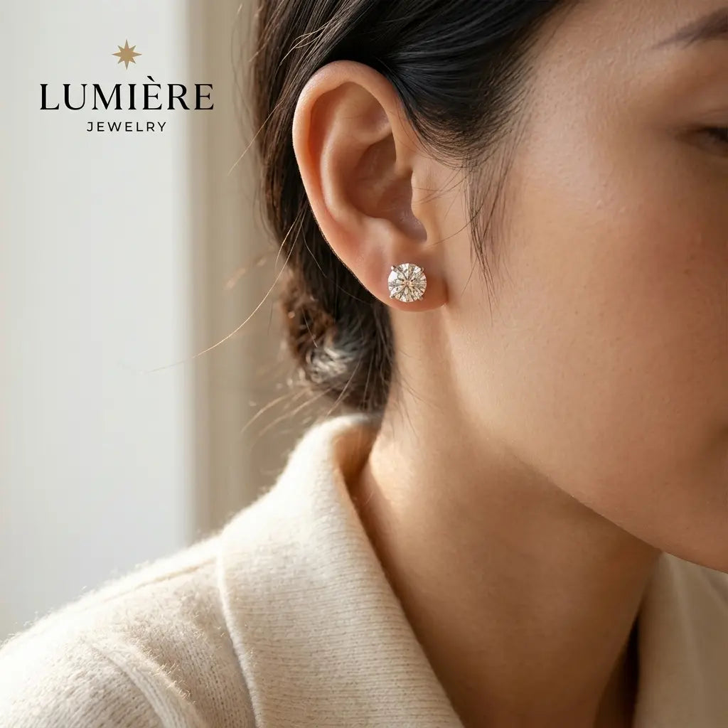 Lumière Studs · Moissanite