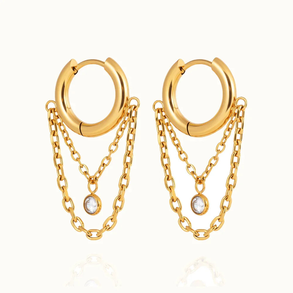 Adore Diamond Drop Hoops