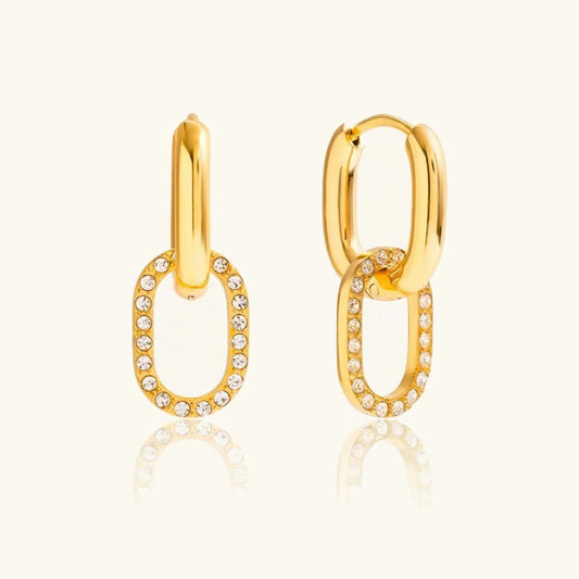 Entrelacs Double Hoops · 18K Gold Finish & Hand-Set Stones