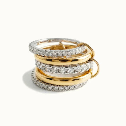 Bicolore Stacked Ring · Two-Tone Finish & Hand-Set Stones