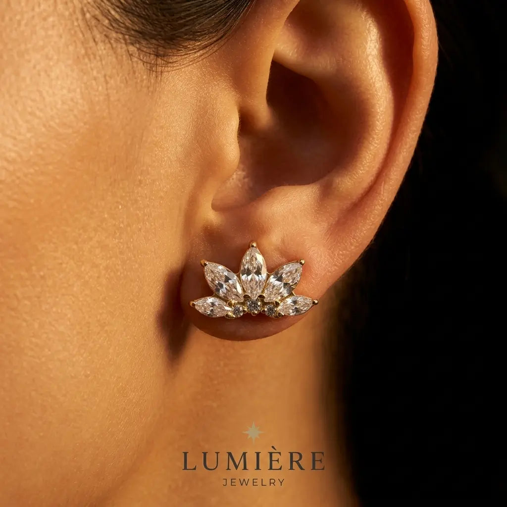 Lotus Stud · 18K Gold Finish