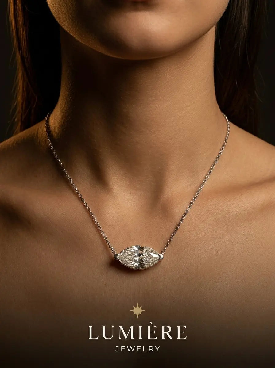 Navette Necklace · Moissanite