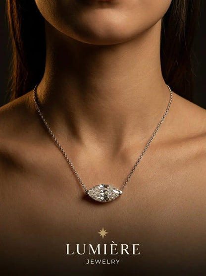 Navette Necklace · Moissanite