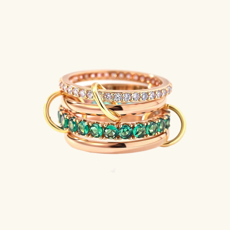 Bois de Rose Stacked Ring · Rose Gold Finish & Hand-Set Stones