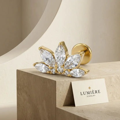 Lotus Stud · 18K Gold Finish