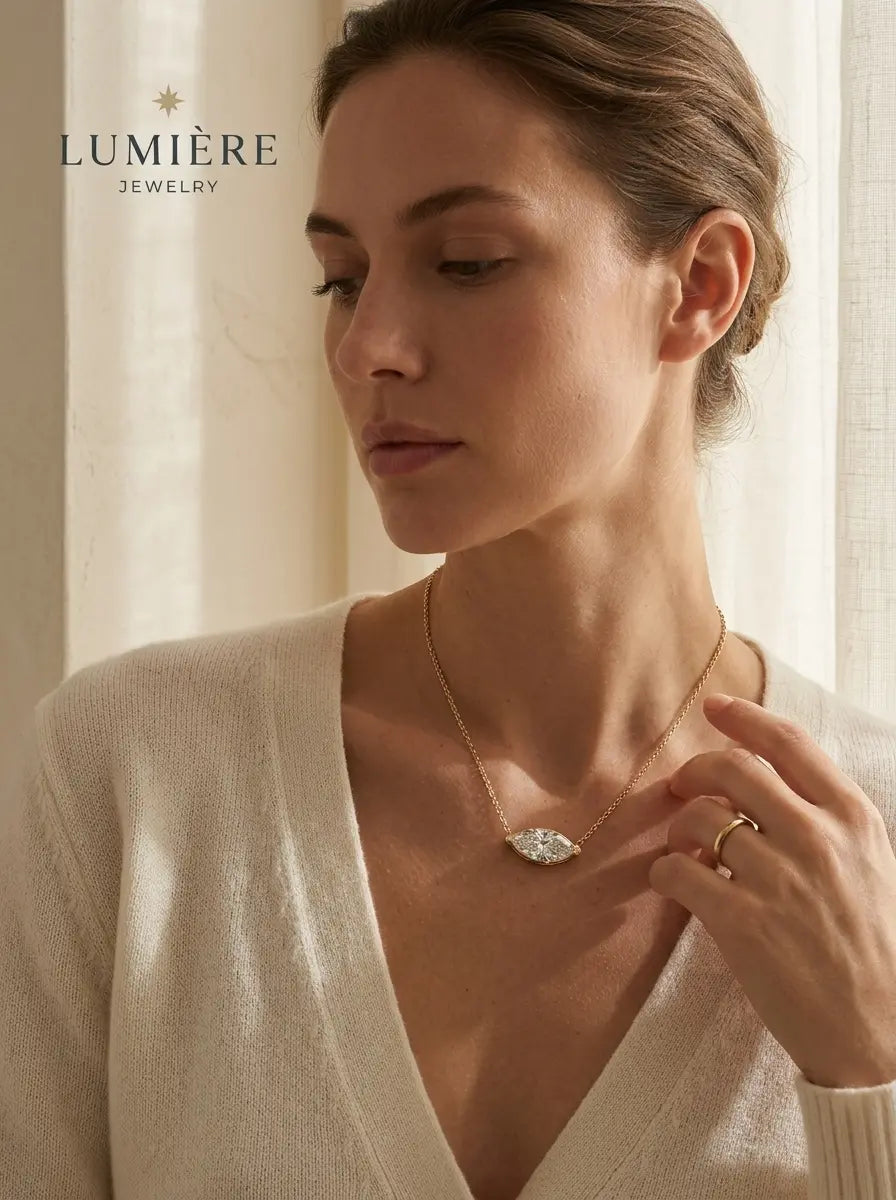 Navette Necklace · Moissanite