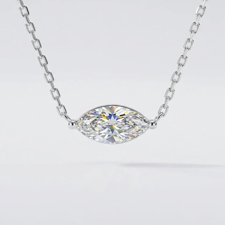 Navette Necklace · S925 Silver & Moissanite