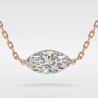 Navette Necklace · S925 Silver & Moissanite