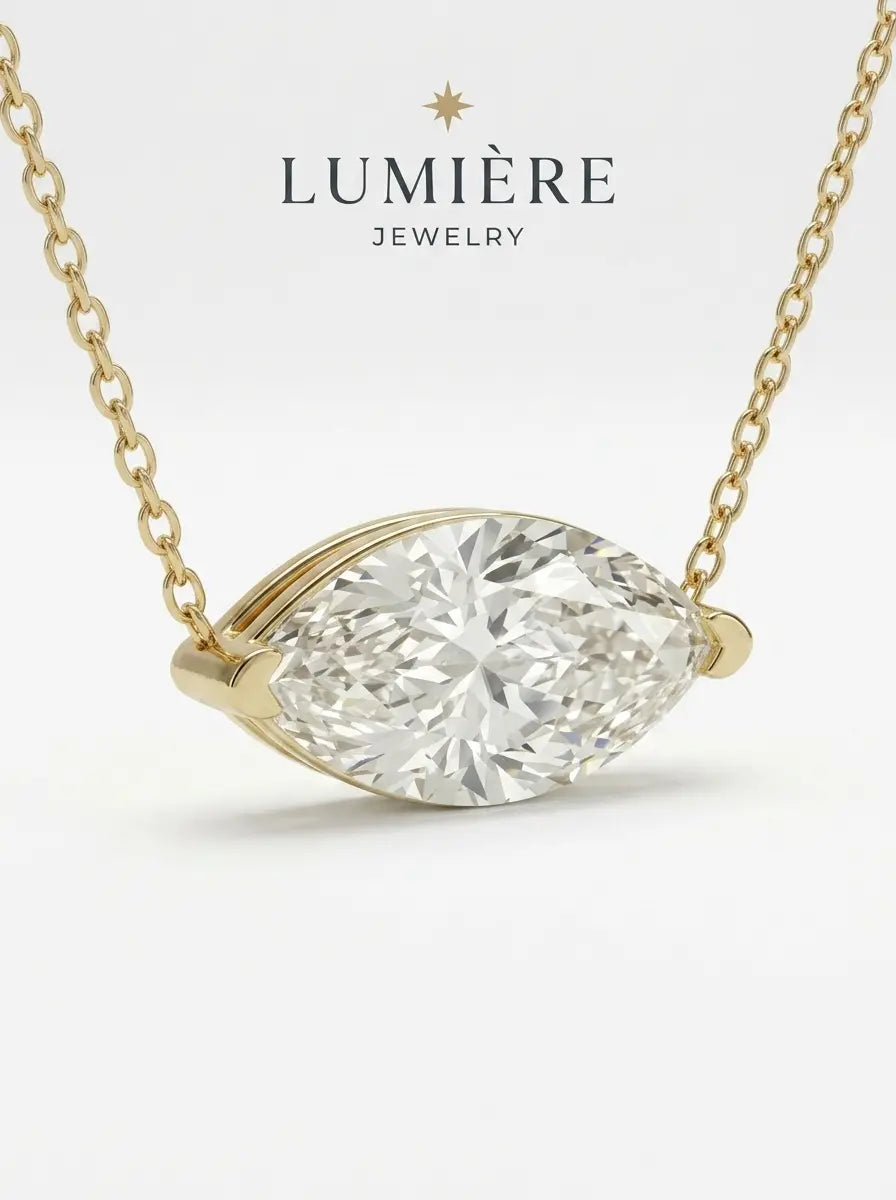 Navette Necklace · Moissanite