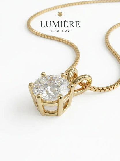 Lumière Solitaire Necklace · Moissanite
