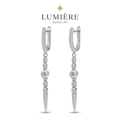 Cascade Earrings · S925 Silver & Moissanite