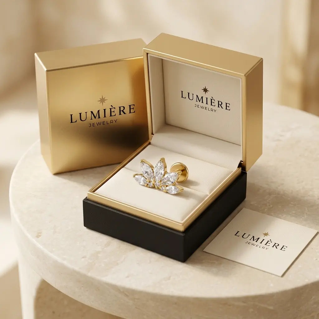 Lotus Stud · 18K Gold Finish