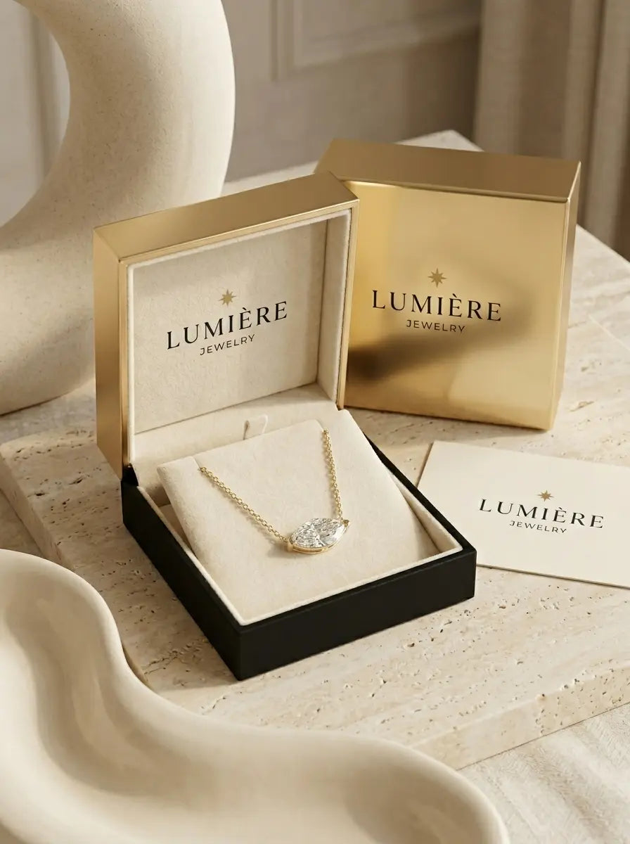 Navette Necklace · Moissanite