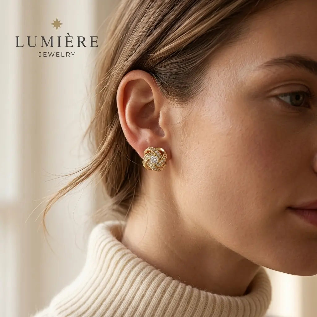 Knot Studs · 18K Gold Finish