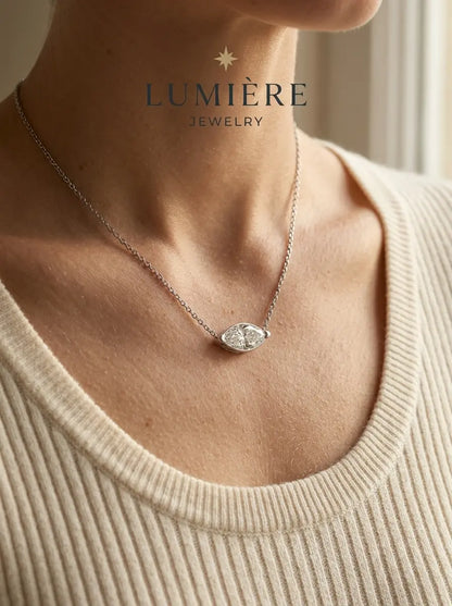 Navette Necklace · Moissanite