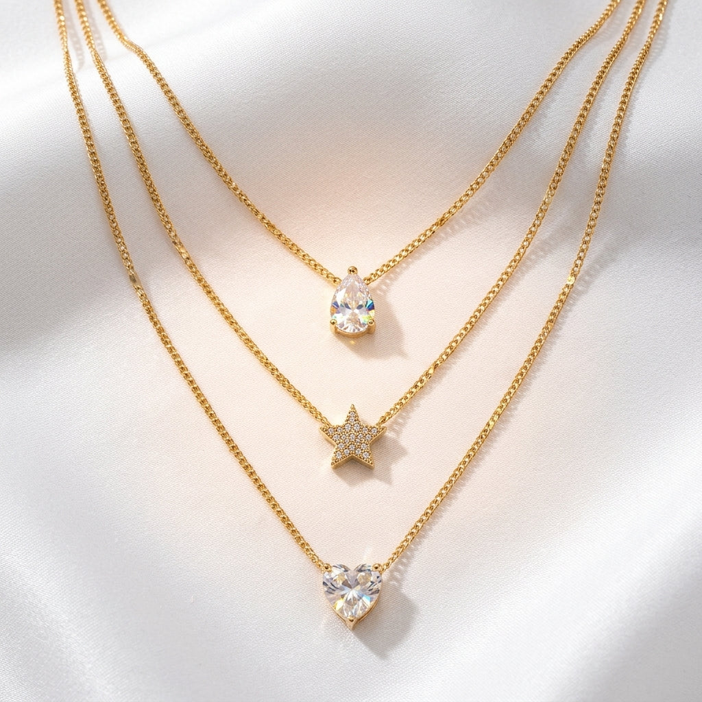 Céleste Layered Necklace · Gold Plated & Silver