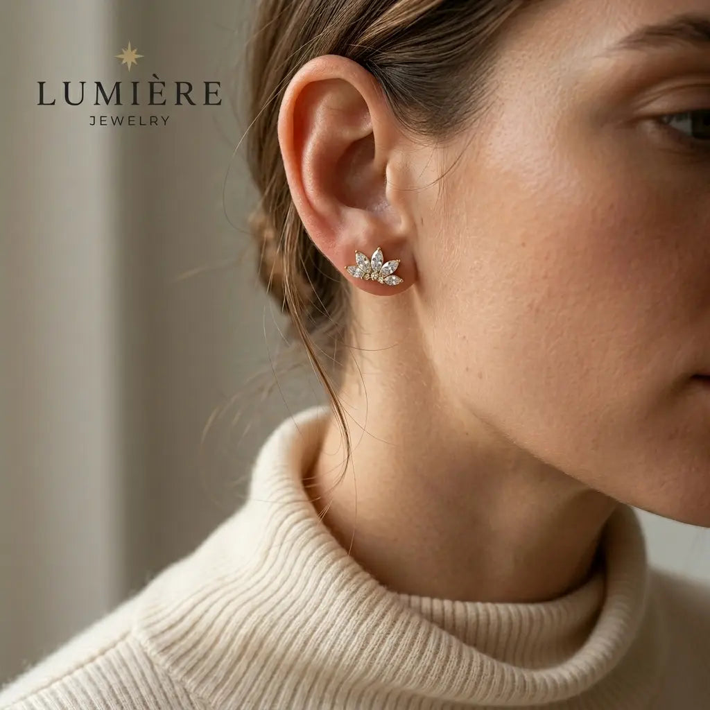 Lotus Stud · 18K Gold Finish