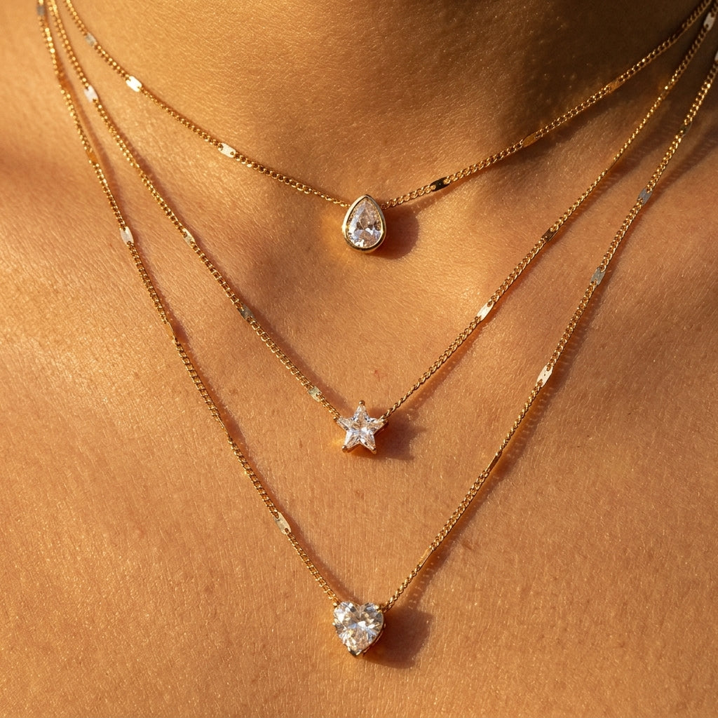 Céleste Layered Necklace · Gold Plated & Silver