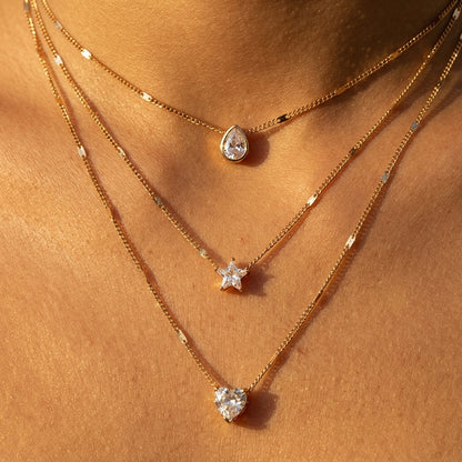 Céleste Layered Necklace · Gold Plated & Silver