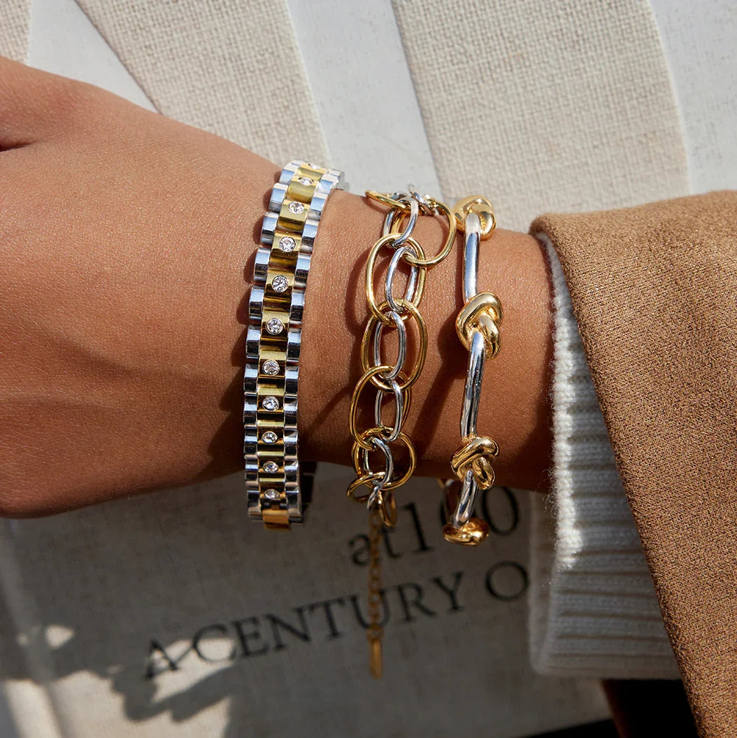 Renee Two Tone Knot Bangle