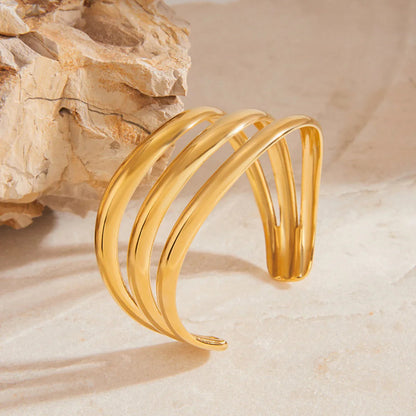 Meredith Triple Layer Gold Bangle