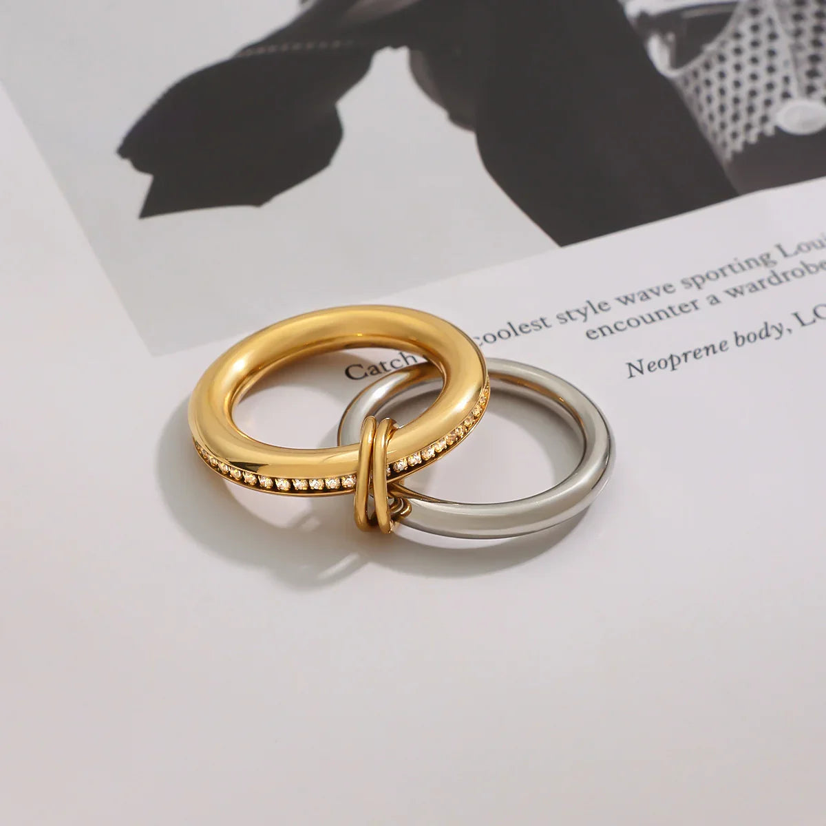 Claire Two Tone Ring Stack