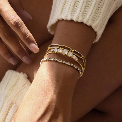Ashlynn Diamond Gold Bangle