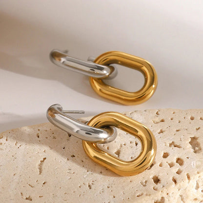 Taylor Two Tone Double Hoops